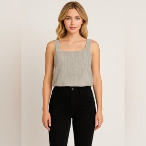 J. Crew Black and White Striped Camisole NWT Blouse Minimalist French Girl Chic